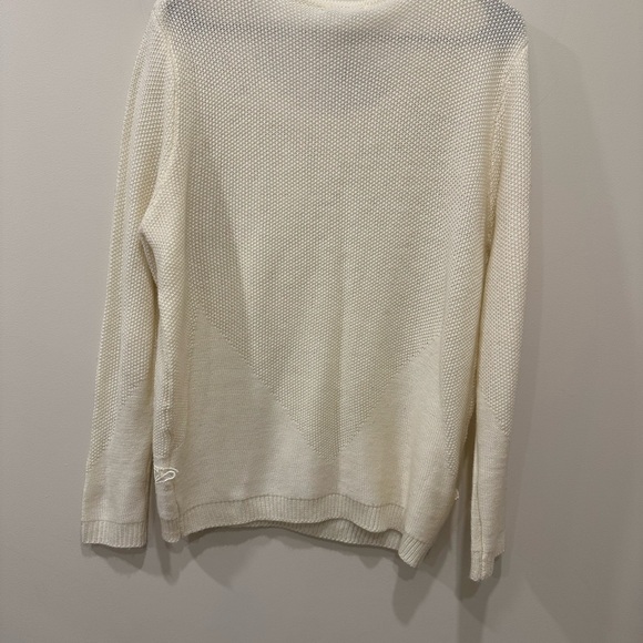 Darling London Long White Knit Sweater with Lace appliqué on the front - Picture 6 of 6